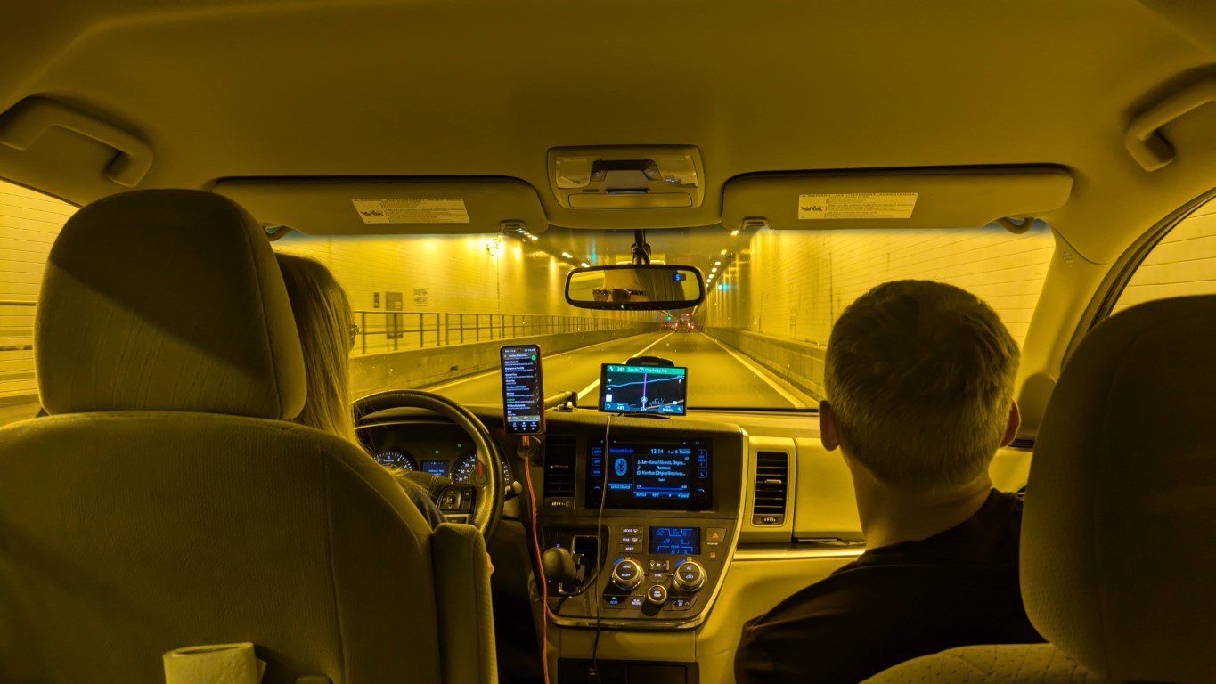 driving through a tunnel